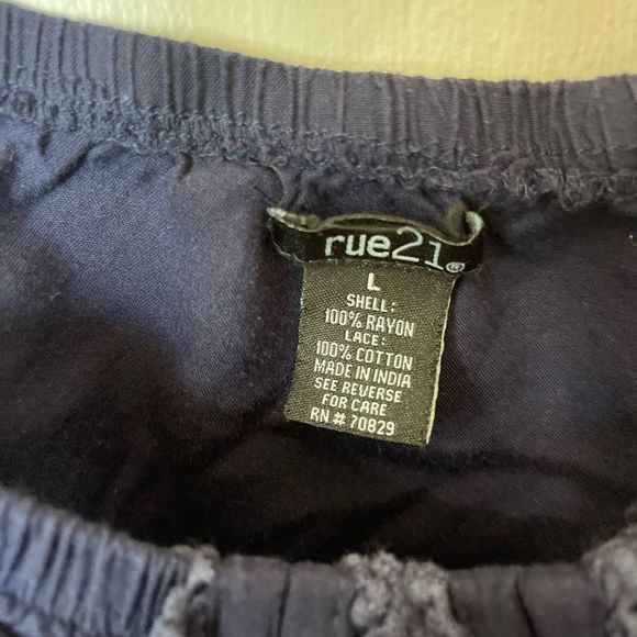 Rue21 Blue Crop Top with Lace Detail & Bell Sleeves - Picture 5 of 5